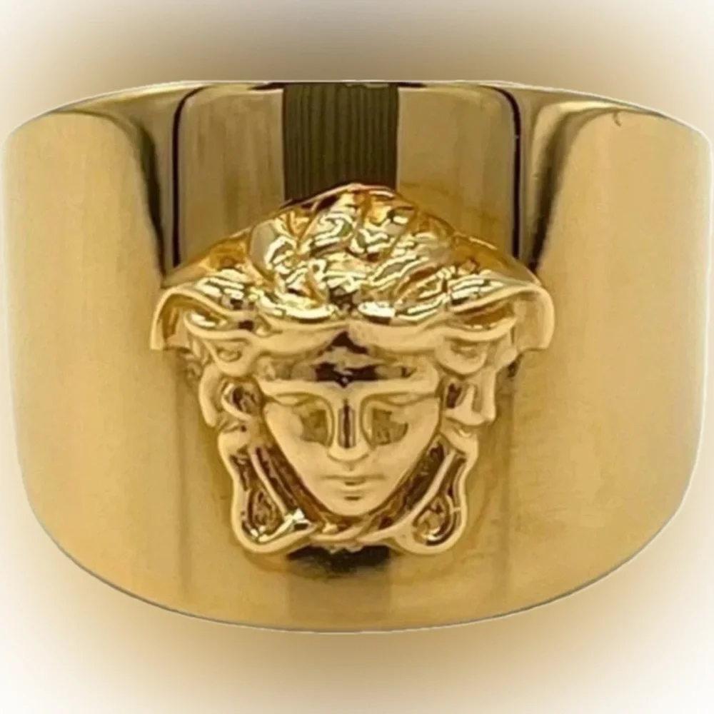 Versace Medusa Gold Ring NIB lSize 13(6) - Picture 2 of 6